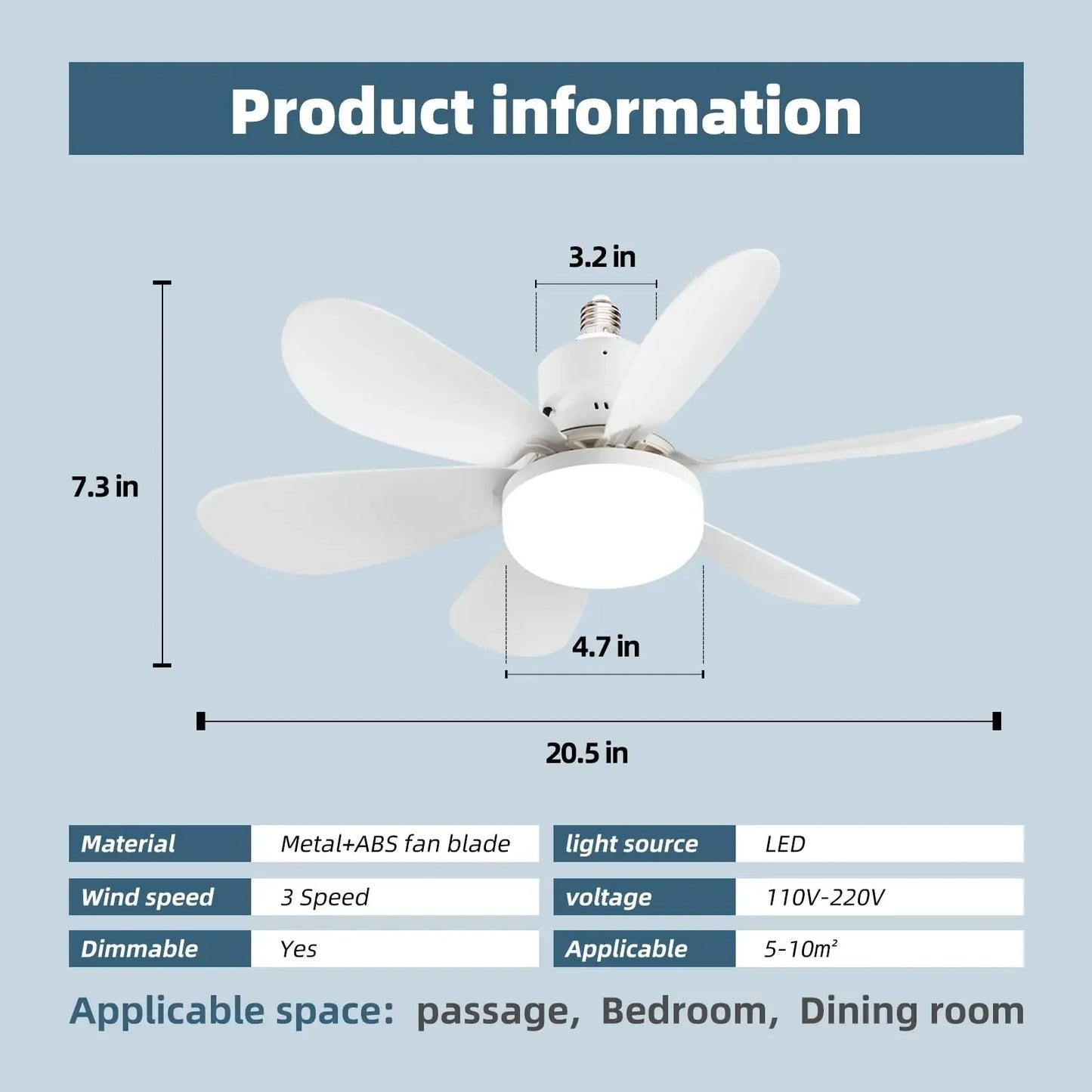 All-In-One Socket Fan & Light